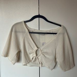 Off White or beige crop top Urban ribbed size M